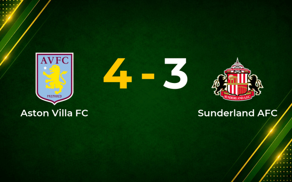 Abraham’s Stoppage-Time Winner Seals 4–3 Thriller for Aston Villa Against Sunderland
