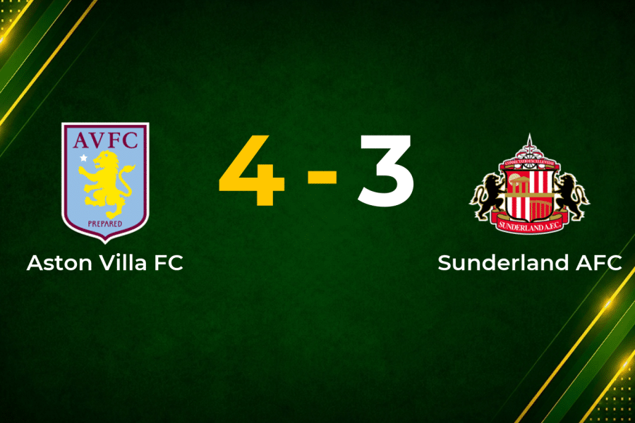 Abraham’s Stoppage-Time Winner Seals 4–3 Thriller for Aston Villa Against Sunderland
