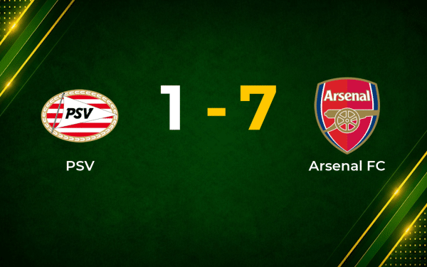 Arsenal Run Riot in Eindhoven with 7–1 Rout of PSV in Champions League Last 16