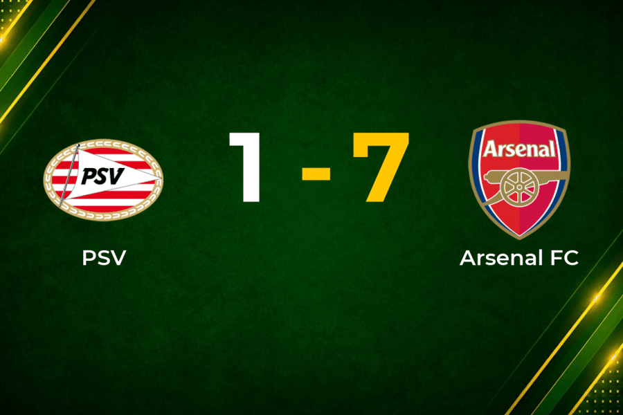 Arsenal Run Riot in Eindhoven with 7–1 Rout of PSV in Champions League Last 16