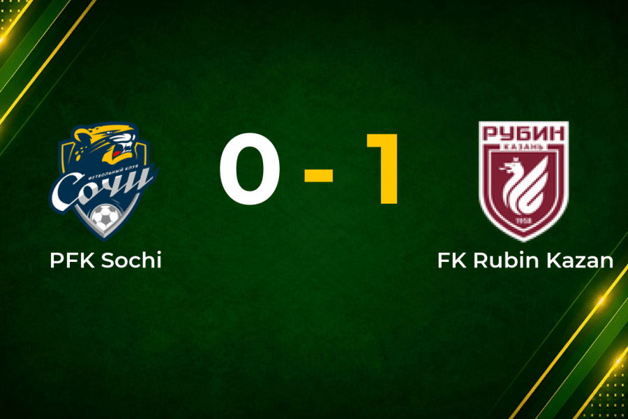 Bezrukov Strike Earns Rubin Kazan Narrow Win Away to Sochi