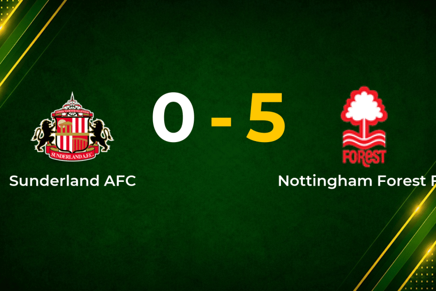 Forest Hit Five as Sunderland Suffer Heavy Home Defeat