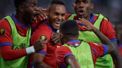Ismael Diaz celebrates his goal of Panama during the game Panama vs Qatar. IMAGO