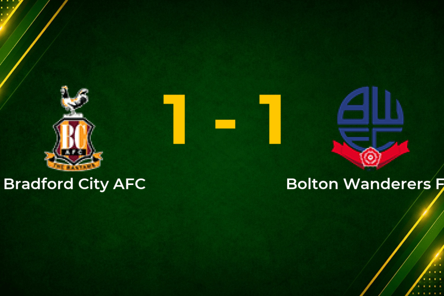 Jackson Cancels Kenny Strike as Bradford City Hold Bolton in League One Draw