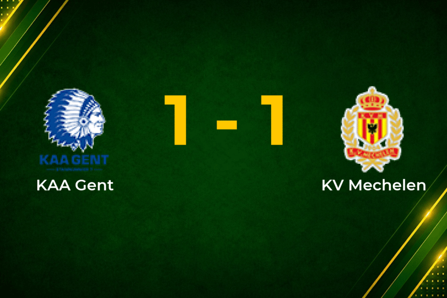 Late Antonio Equaliser Denies Gent in Championship Round Clash with Mechelen