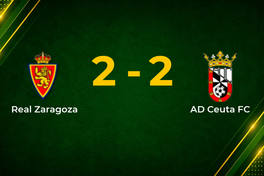 Late drama as ten-man Ceuta snatch point at Real Zaragoza in Segunda División thriller