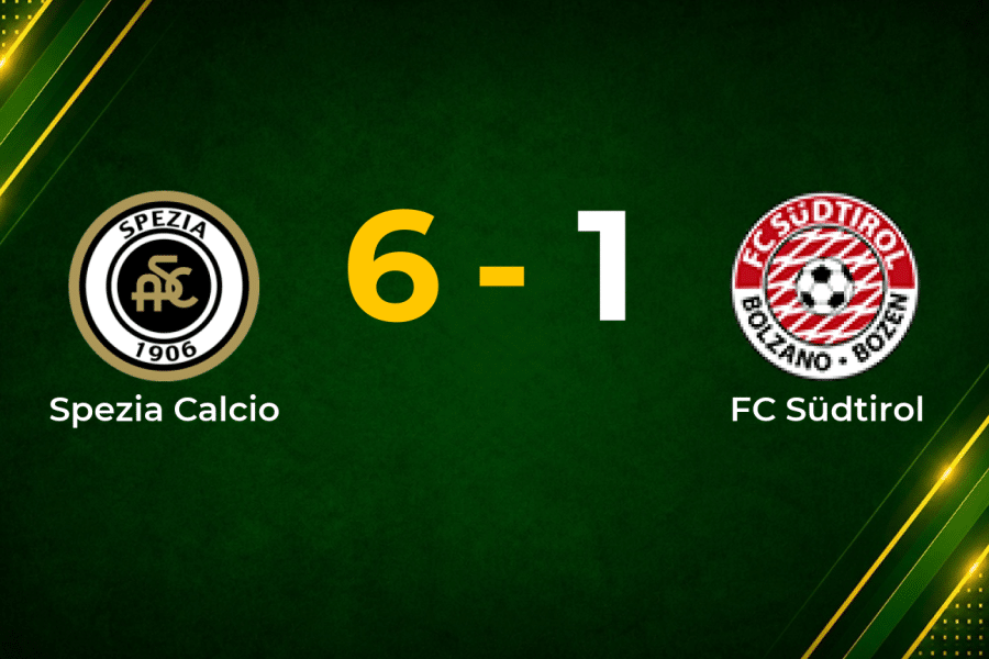 Rampant Spezia hit six past 10-man Südtirol in Serie B rout
