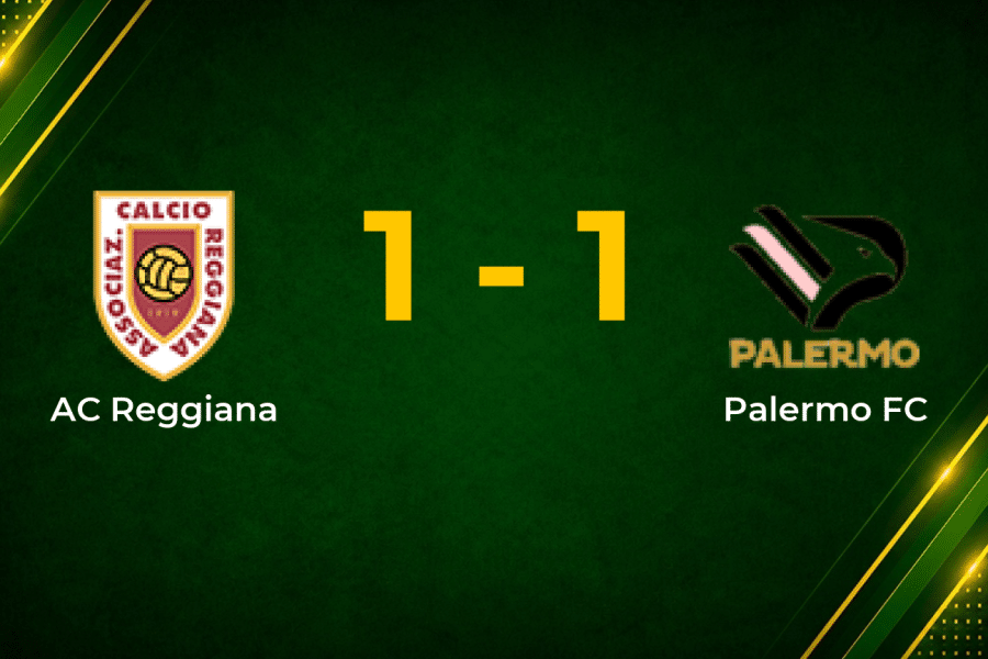 Reggiana Hold On with 10 Men to Earn Draw Against Palermo in Serie B