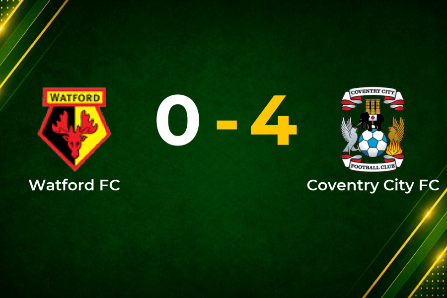 Simms Hat-trick Powers Coventry to 4–0 Rout of Watford on Final Day