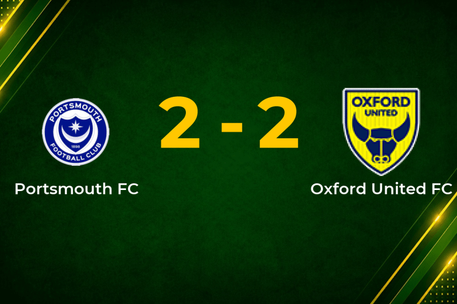 Ten-Man Portsmouth Rescue Late Point Against Oxford United in Championship Thriller