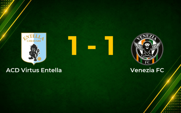 Virtus Entella Fight Back to Hold 10-Man Venezia in Serie B Draw