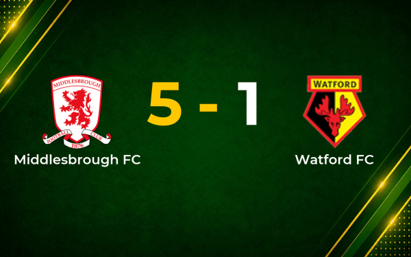 Whittaker and Conway Braces Power Middlesbrough to 5–1 Rout of Watford