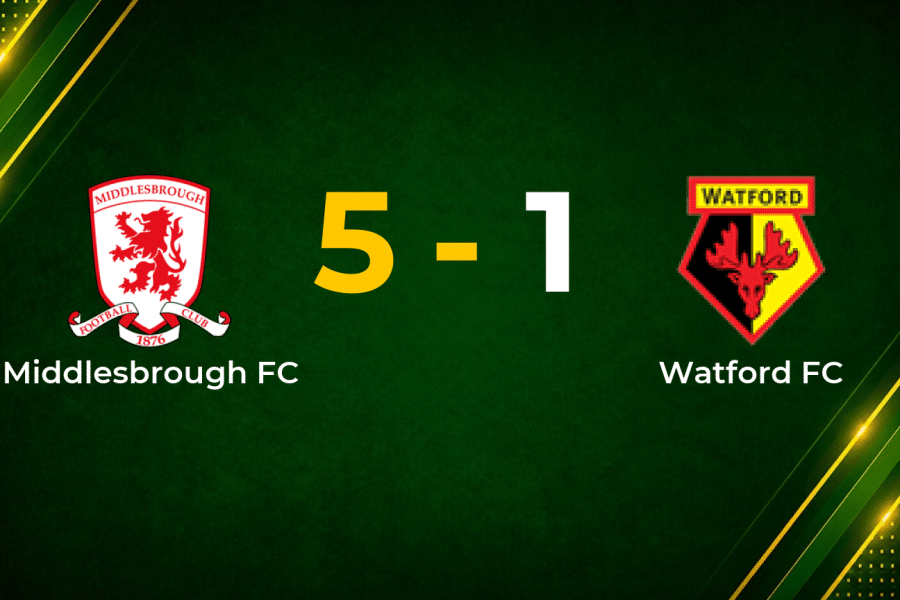 Whittaker and Conway Braces Power Middlesbrough to 5–1 Rout of Watford