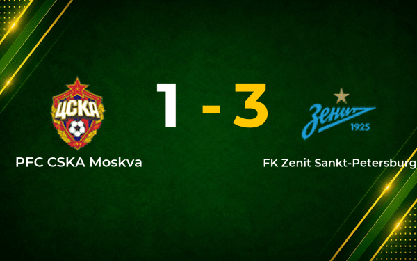 Zenit Hit Back to Beat CSKA 3–1 After Early Oblyakov Penalty in RFPL Clash